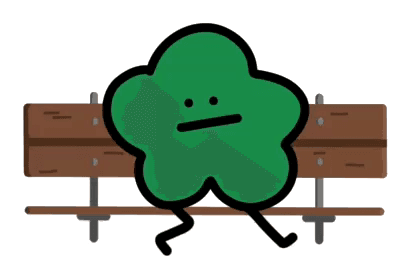 Krew character sitting on a bench